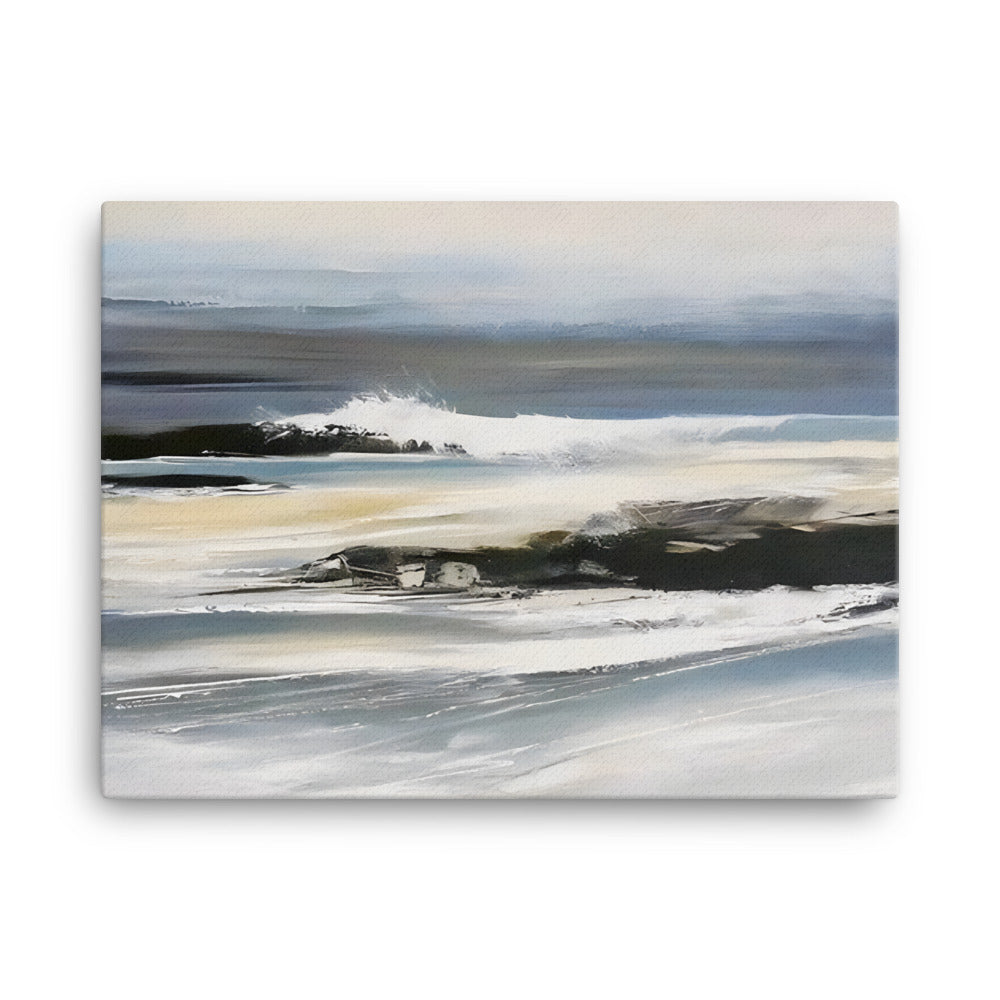 Ocean Waves Crashing on Rocks
