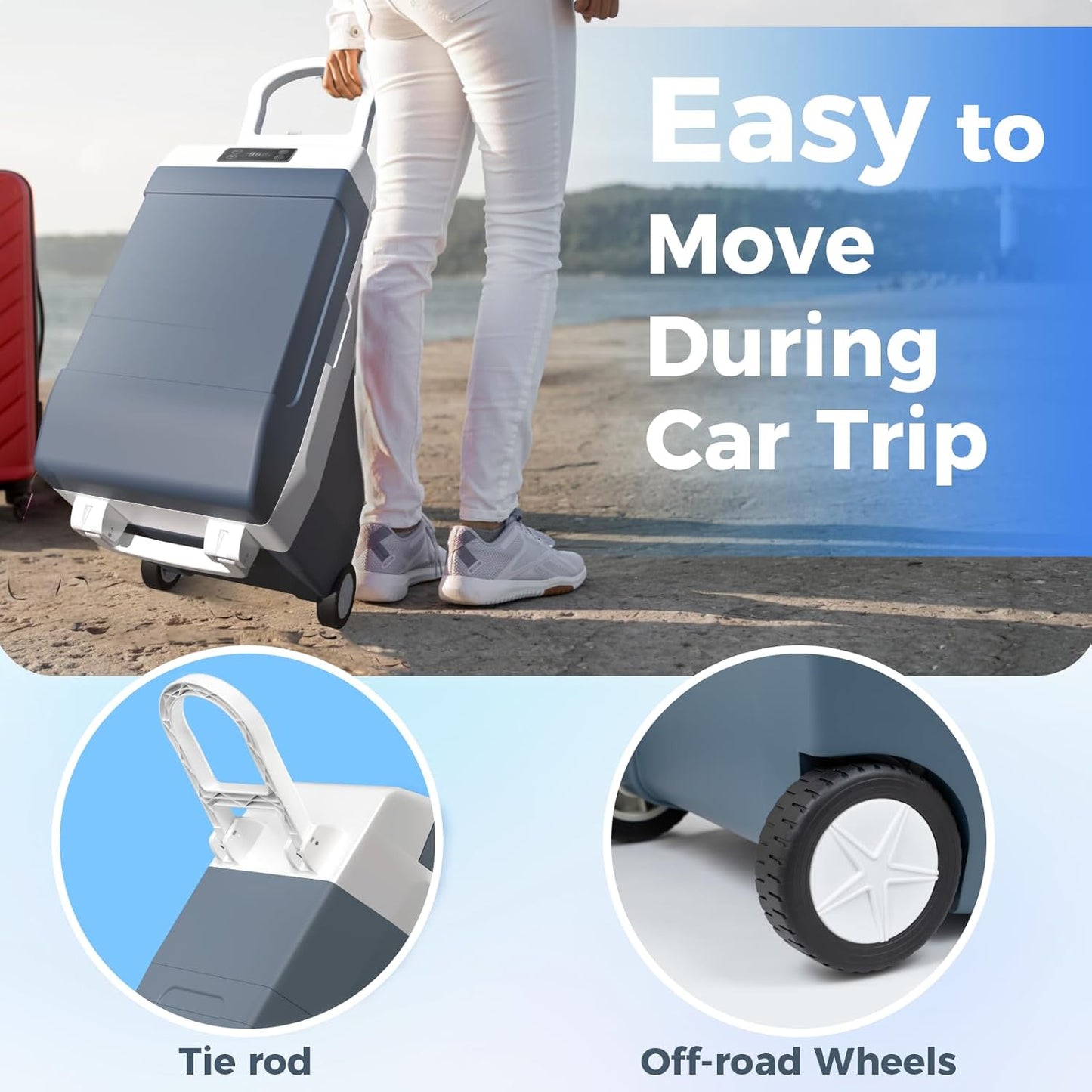 Car Refrigerator 12 Volt Mini Fridge 32 Quart 35L Portable Freezer Electric Cooler Intelligent Control Pan