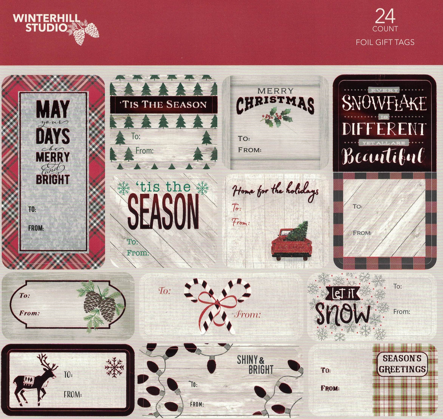 Foil Peel and Stick Gift tags - May your Days be Merry and Bright