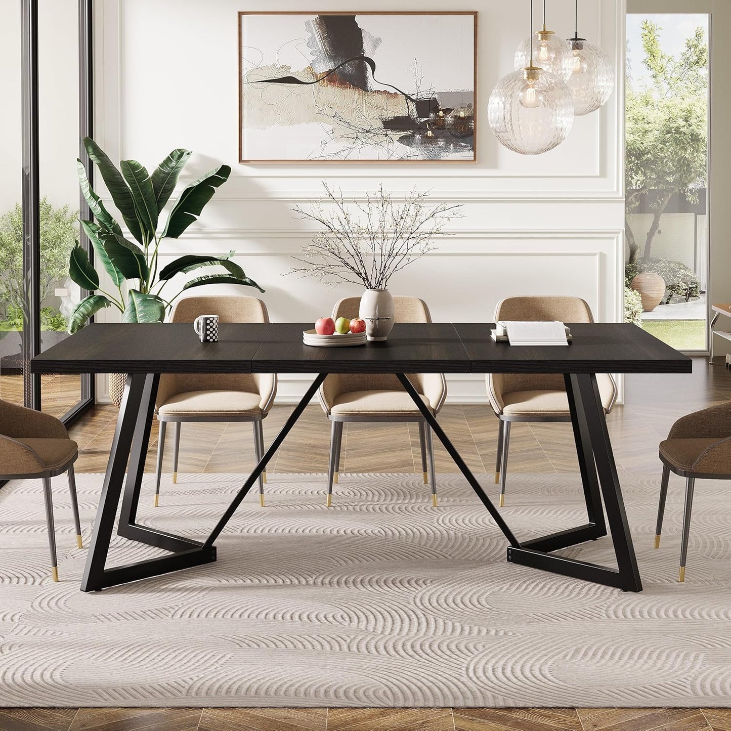 71" Large Dining Table for 6-8 People