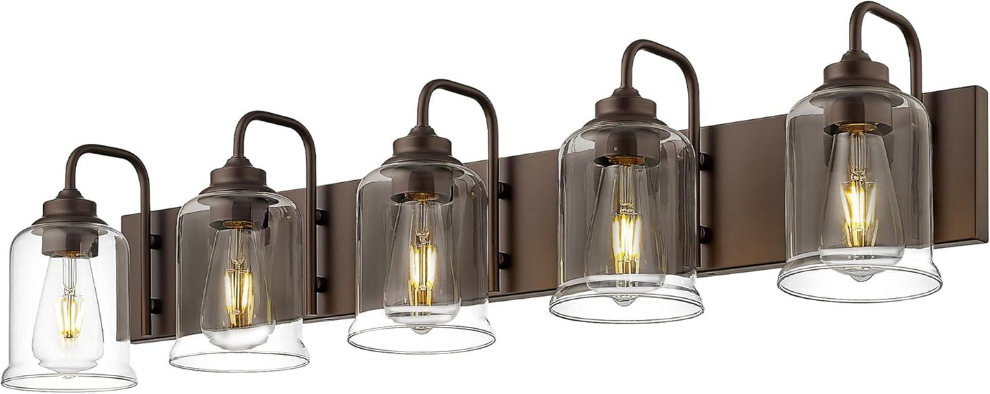 Farmhouse Glass Bathroom Vanity Light Fixture