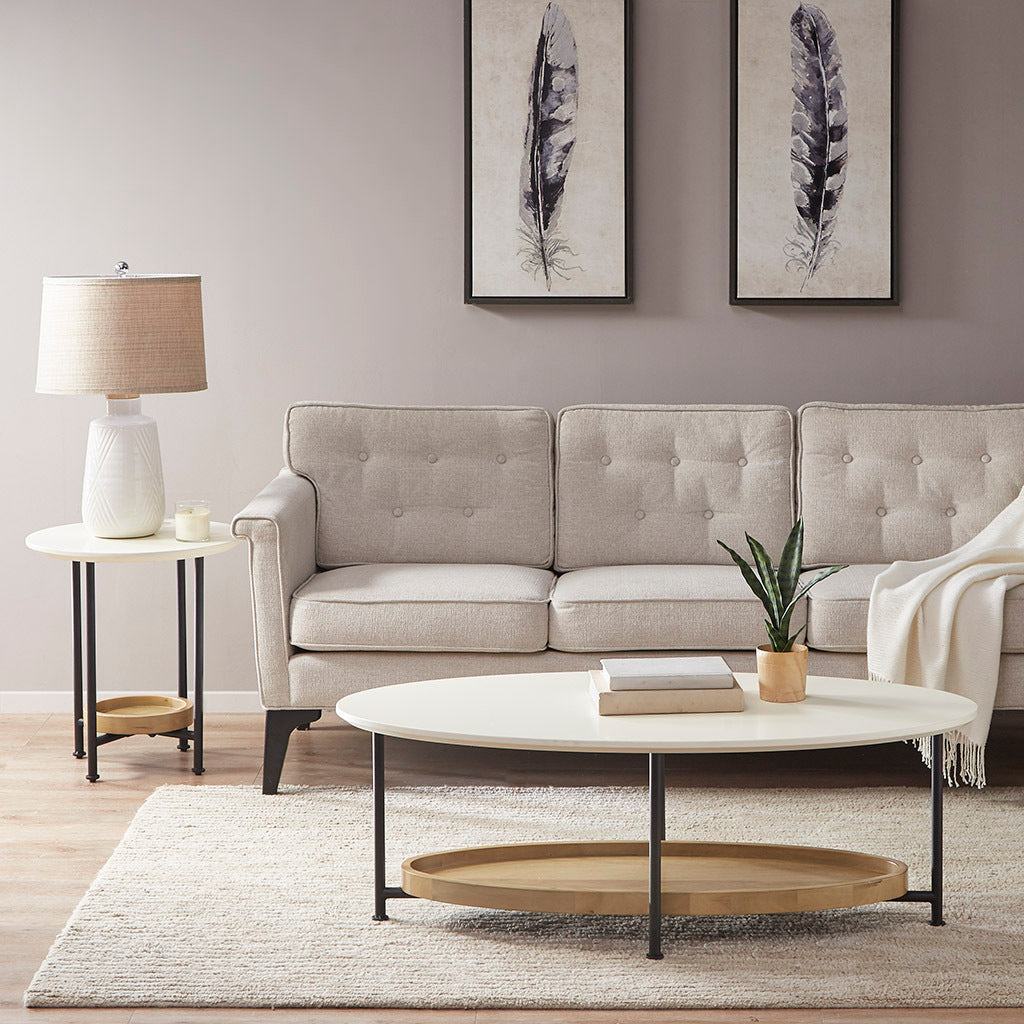 Monte Oval White/Natural Coffee Table