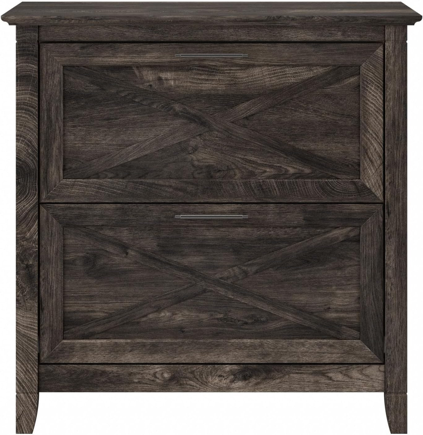 Key West 2 Drawer Lateral File Cabinet Dark Gray Hickory