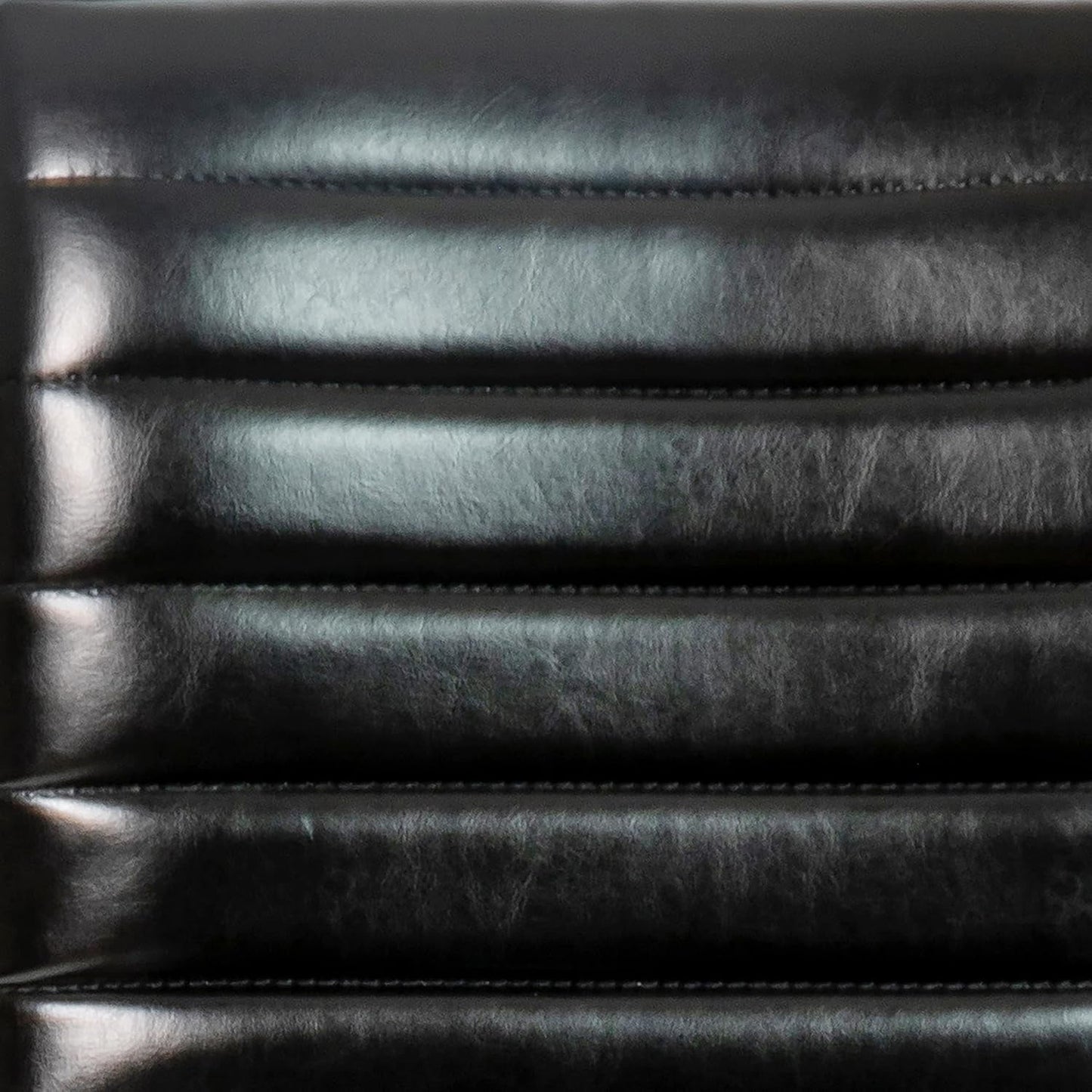 Alan Armless Office Task Chair Black Ribbed Back Modern