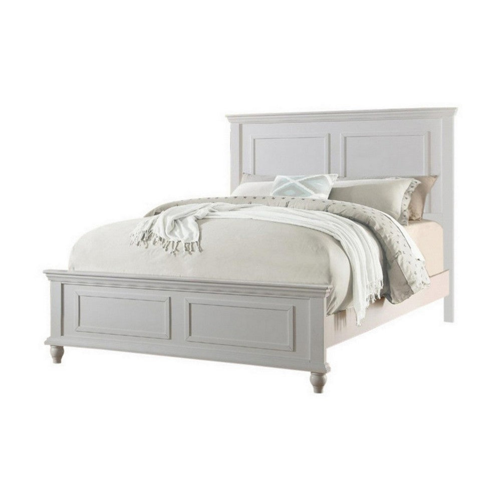 White Est King Size Bed and Nightstands Set