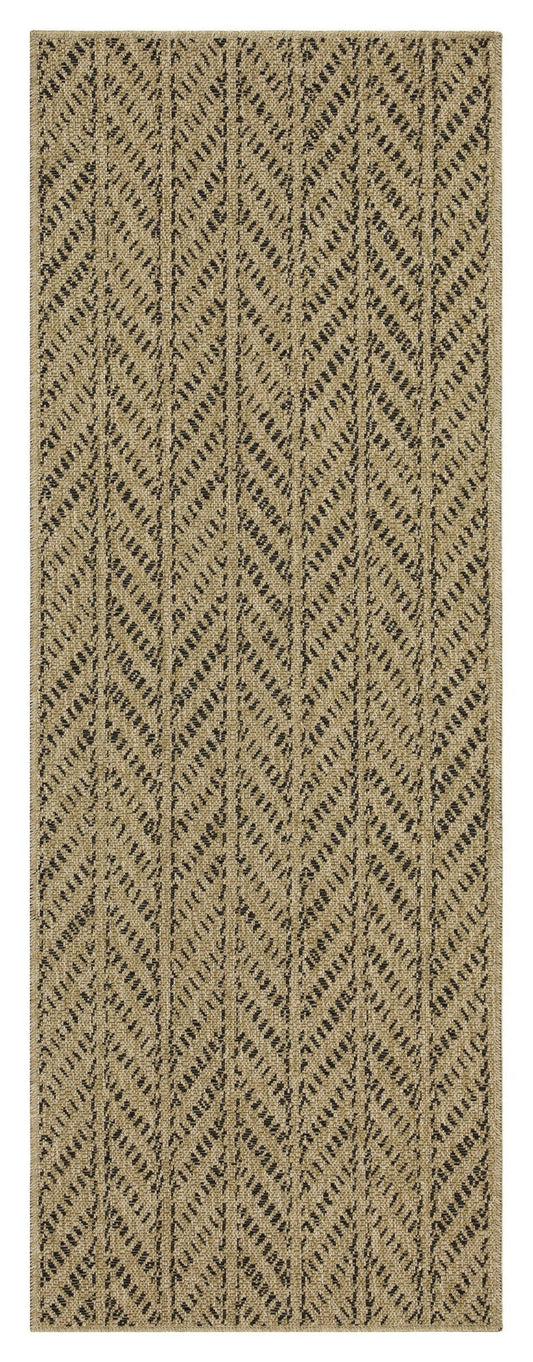 Earth GC_NTL1012 Jute/Black 2 ft. 7 in. x 7 ft. 3 in. Indoor/Outdoor Area Rug