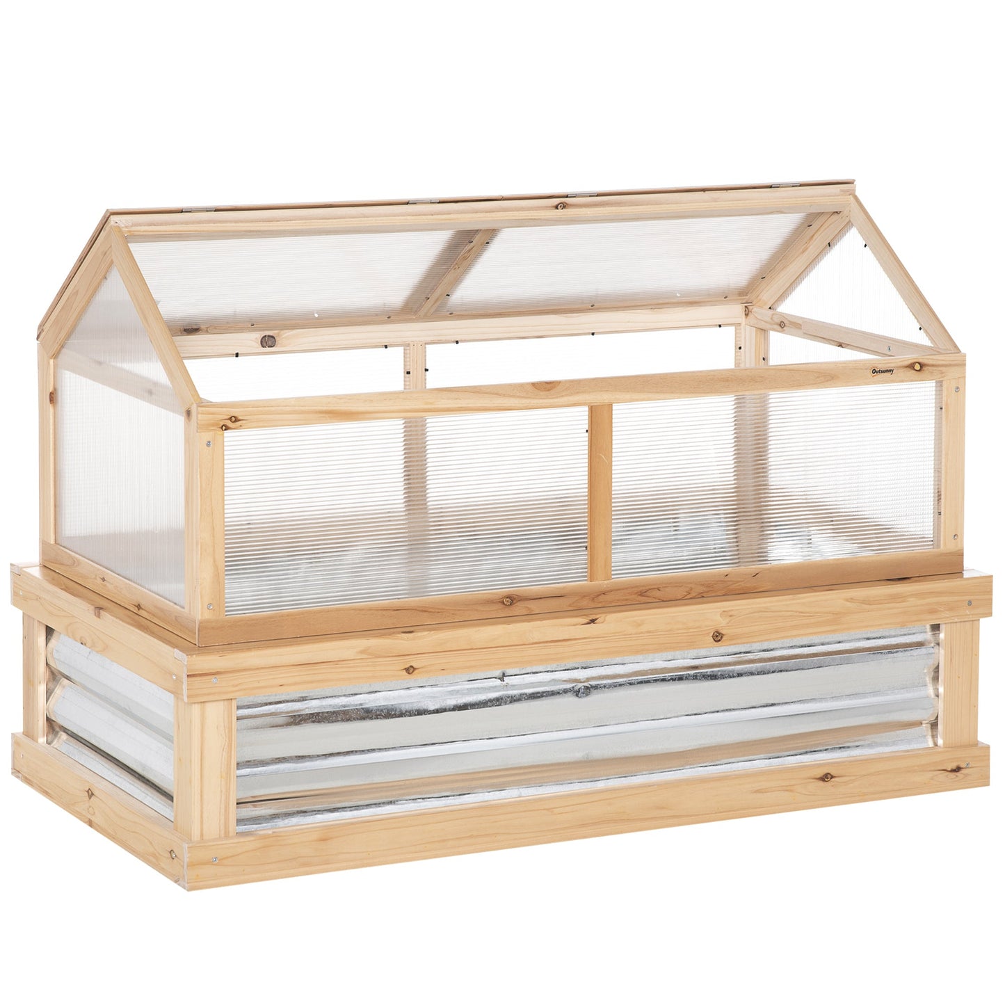 Outsunny Raised Garden Bed with Polycarbonate Greenhouse