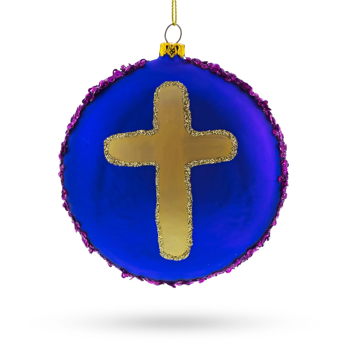 Holy Mother and Infant Jesus Glass Christmas Ornament