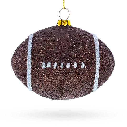 Shiny Football Glass Christmas Ornament