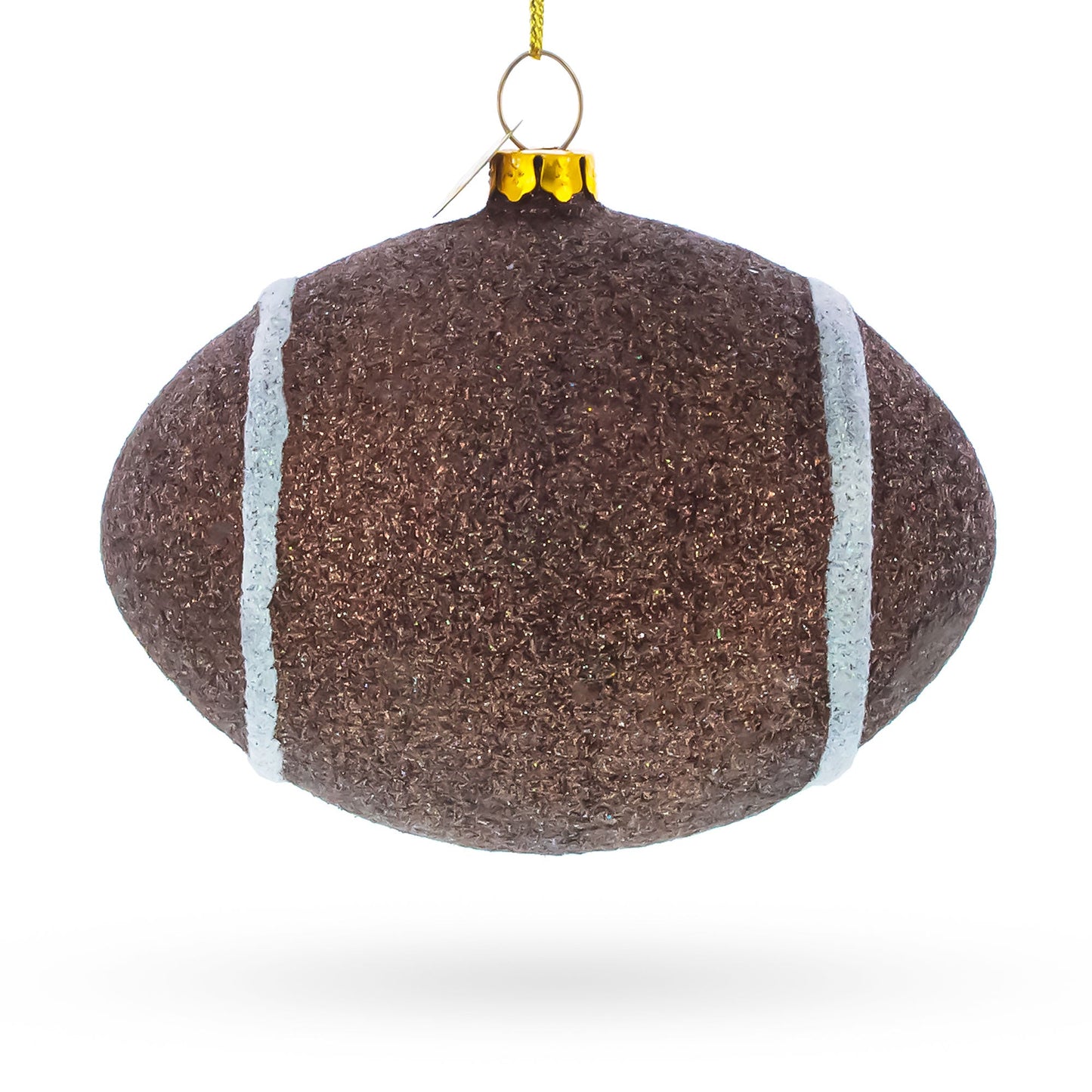 Sparkly Football Glass Christmas Ornament