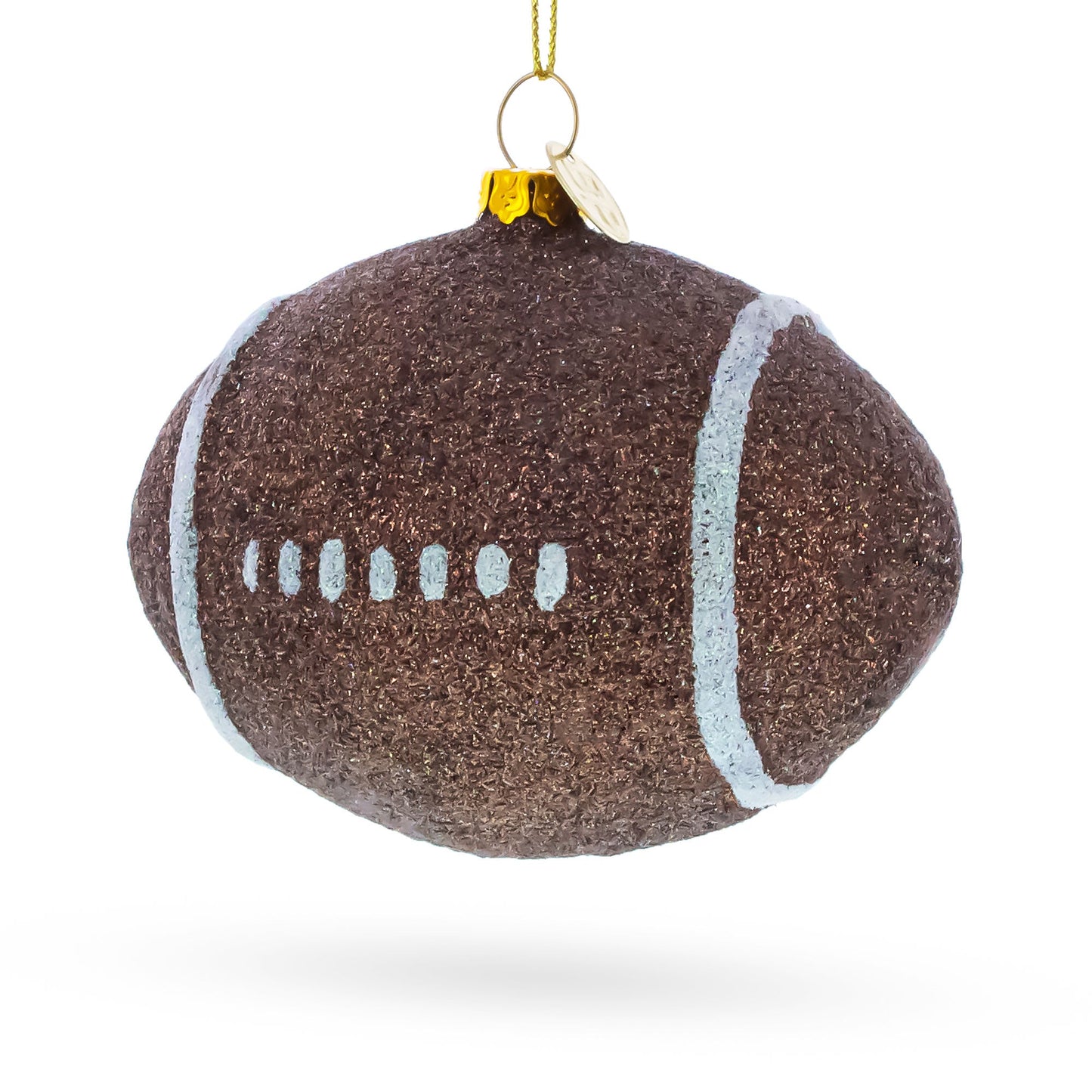 Sparkly Football Glass Christmas Ornament