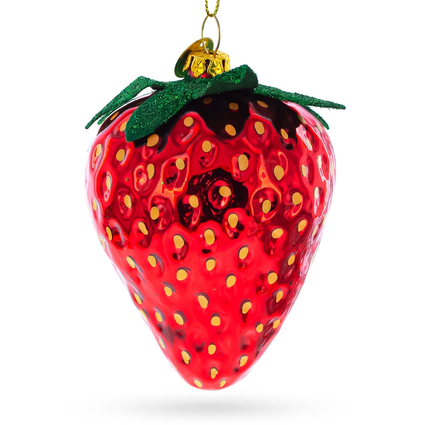 Juicy Strawberry Glass Christmas Ornament