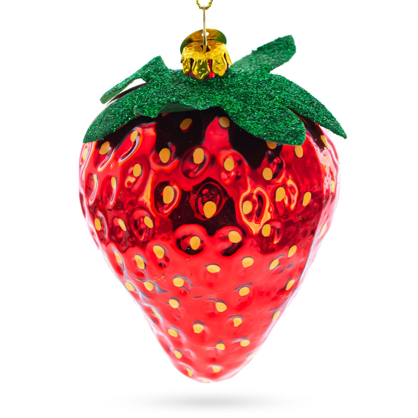 Juicy Strawberry Glass Christmas Ornament