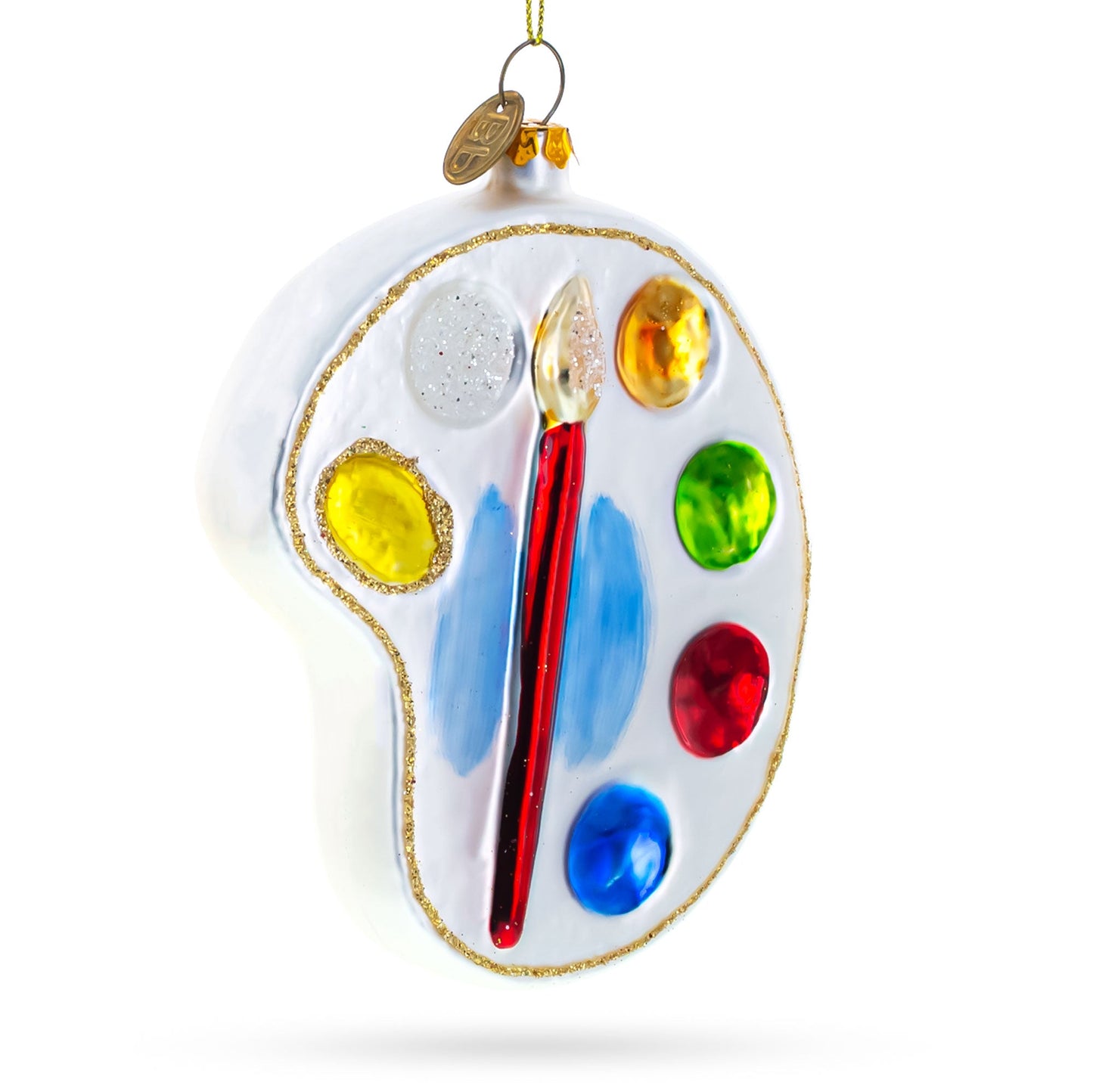 Artist's Color Palette Glass Christmas Ornament