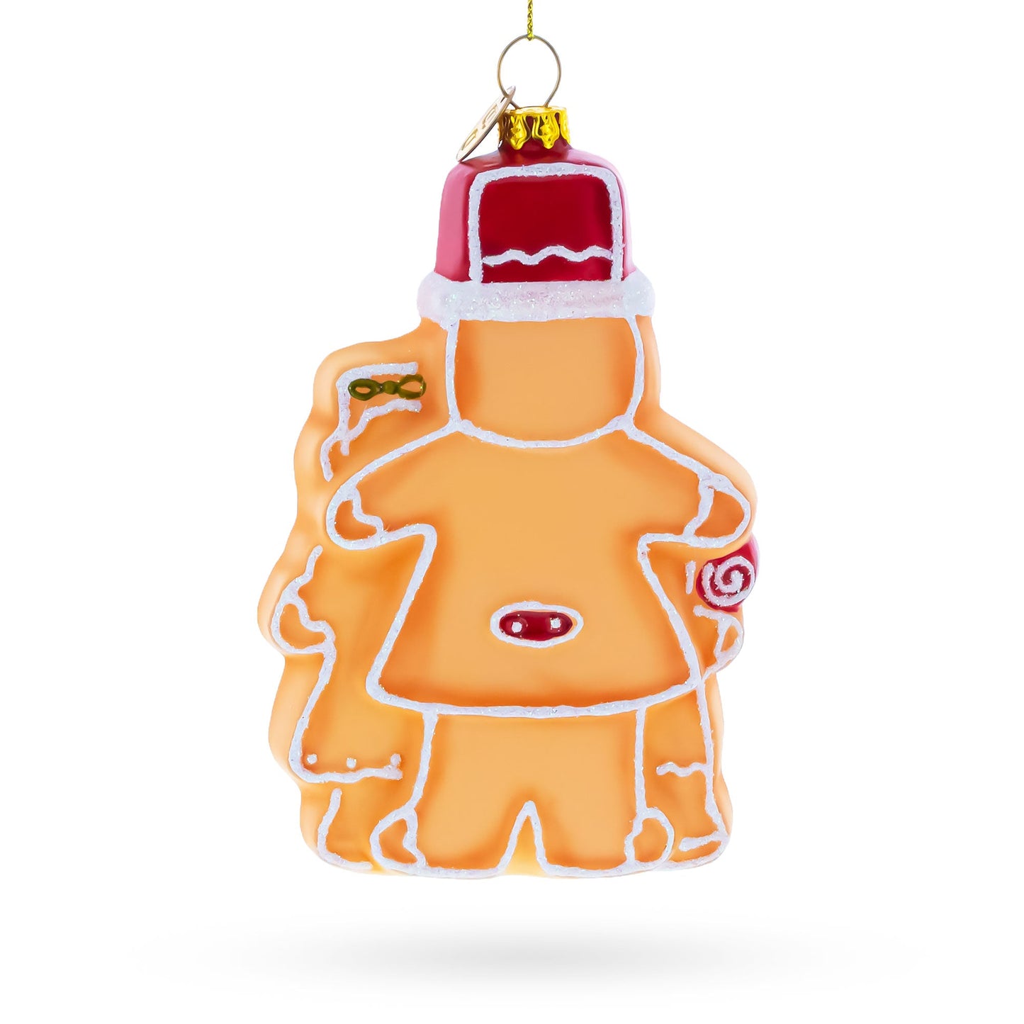 Gingerbread Family Glass Christmas Ornament