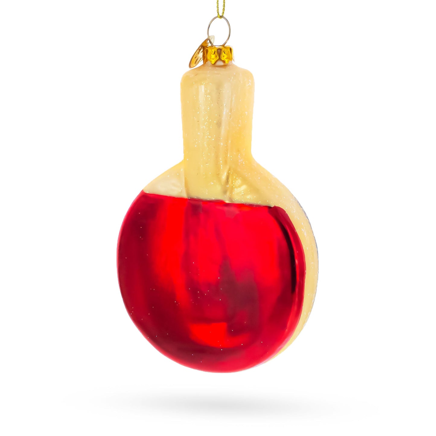 Ping-Pong Paddle Glass Christmas Ornament