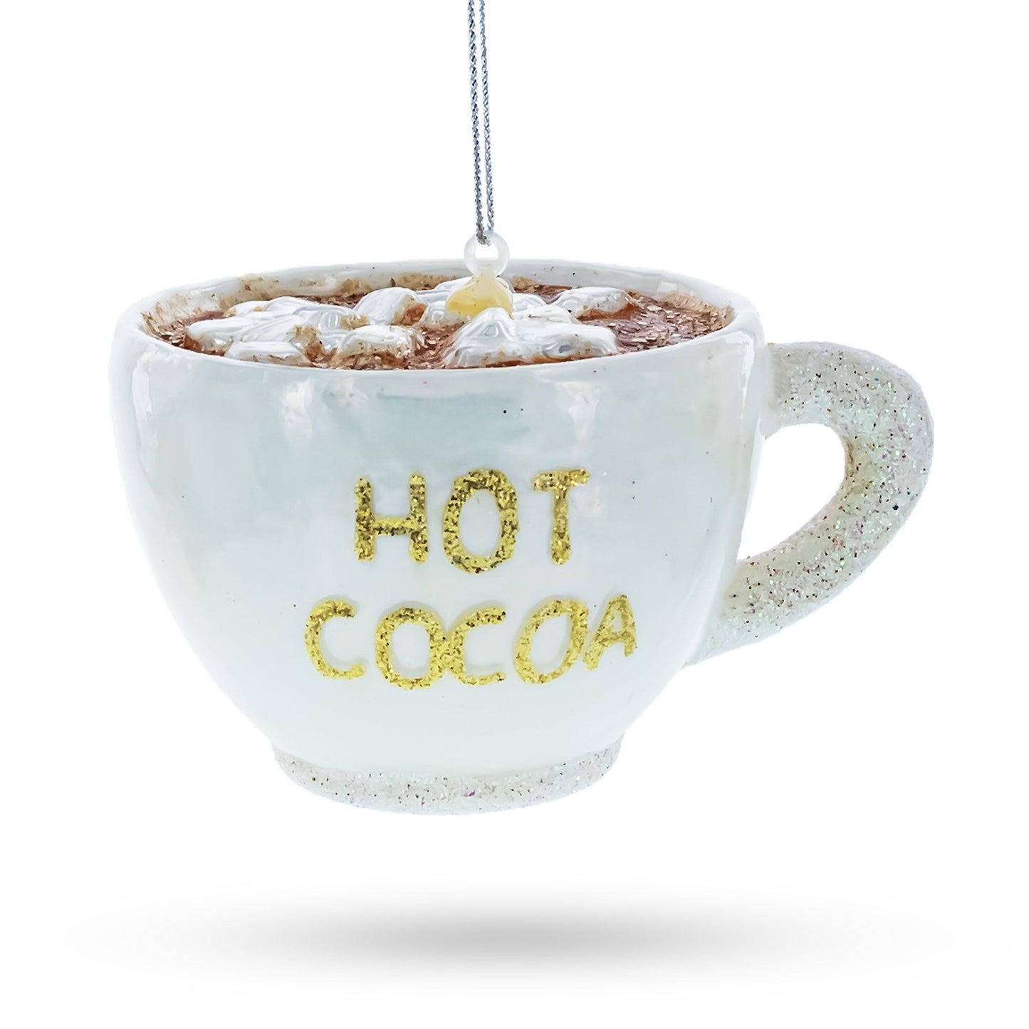 Hot Cocoa Cup Glass Christmas Ornament