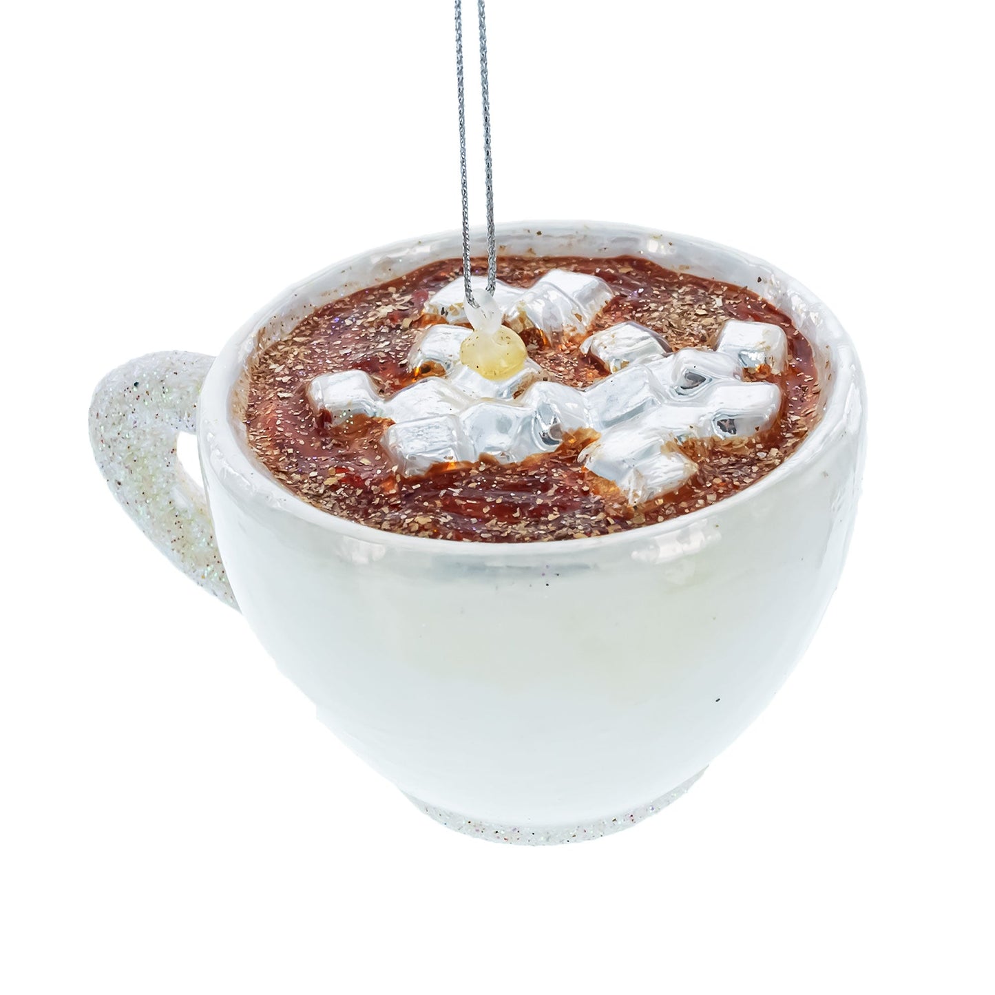 Hot Cocoa Cup Glass Christmas Ornament