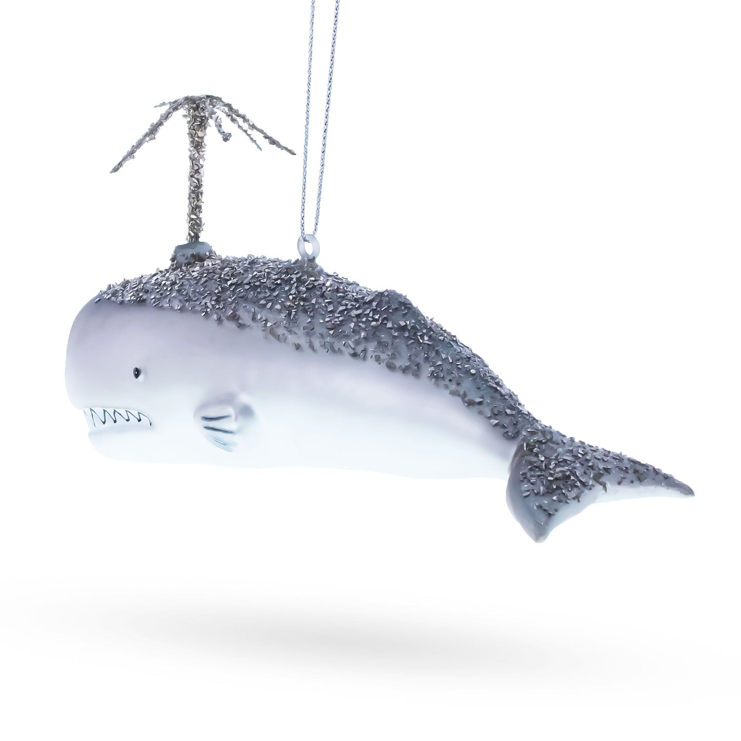 Whale Glass Christmas Ornament