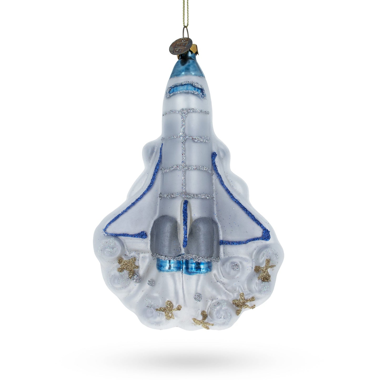 Space Shuttle Take-off Glass Christmas Ornament
