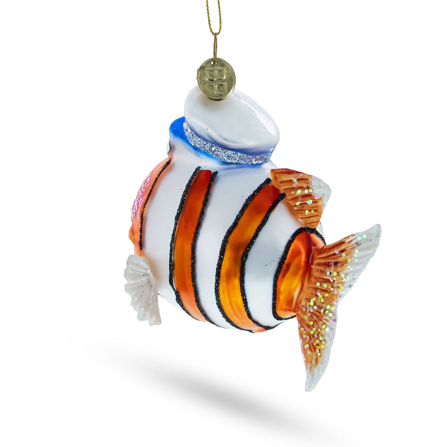 Captain Fish Glass Christmas Ornament