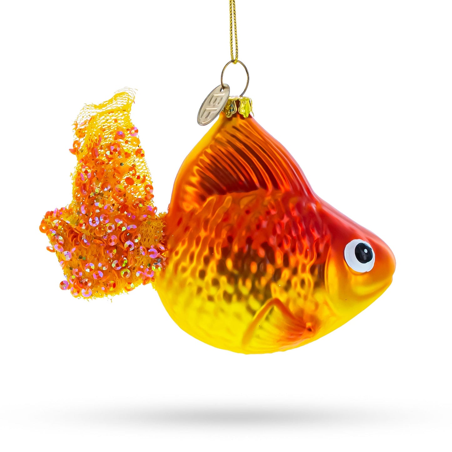 Goldfish in Aquatic Splendor Glass Christmas Ornament