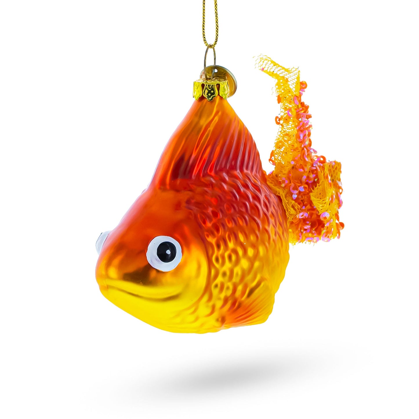 Goldfish in Aquatic Splendor Glass Christmas Ornament