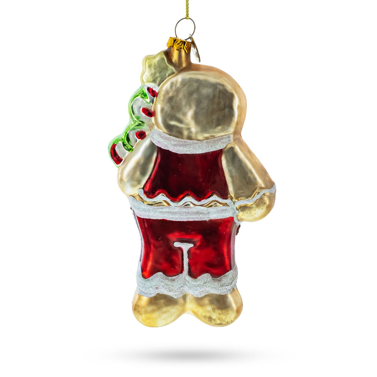 Gingerbread with Christmas Tree Glass Ornament