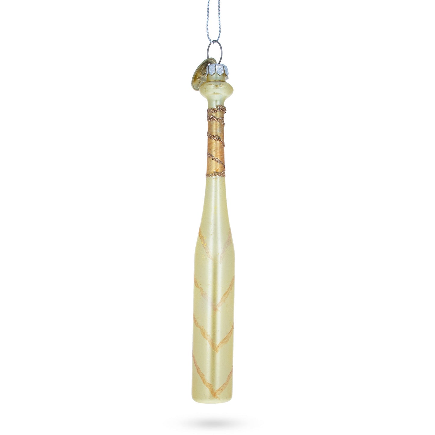 Classic Baseball Bat Glass Christmas Ornament