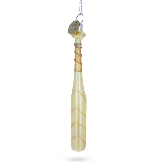Classic Baseball Bat Glass Christmas Ornament