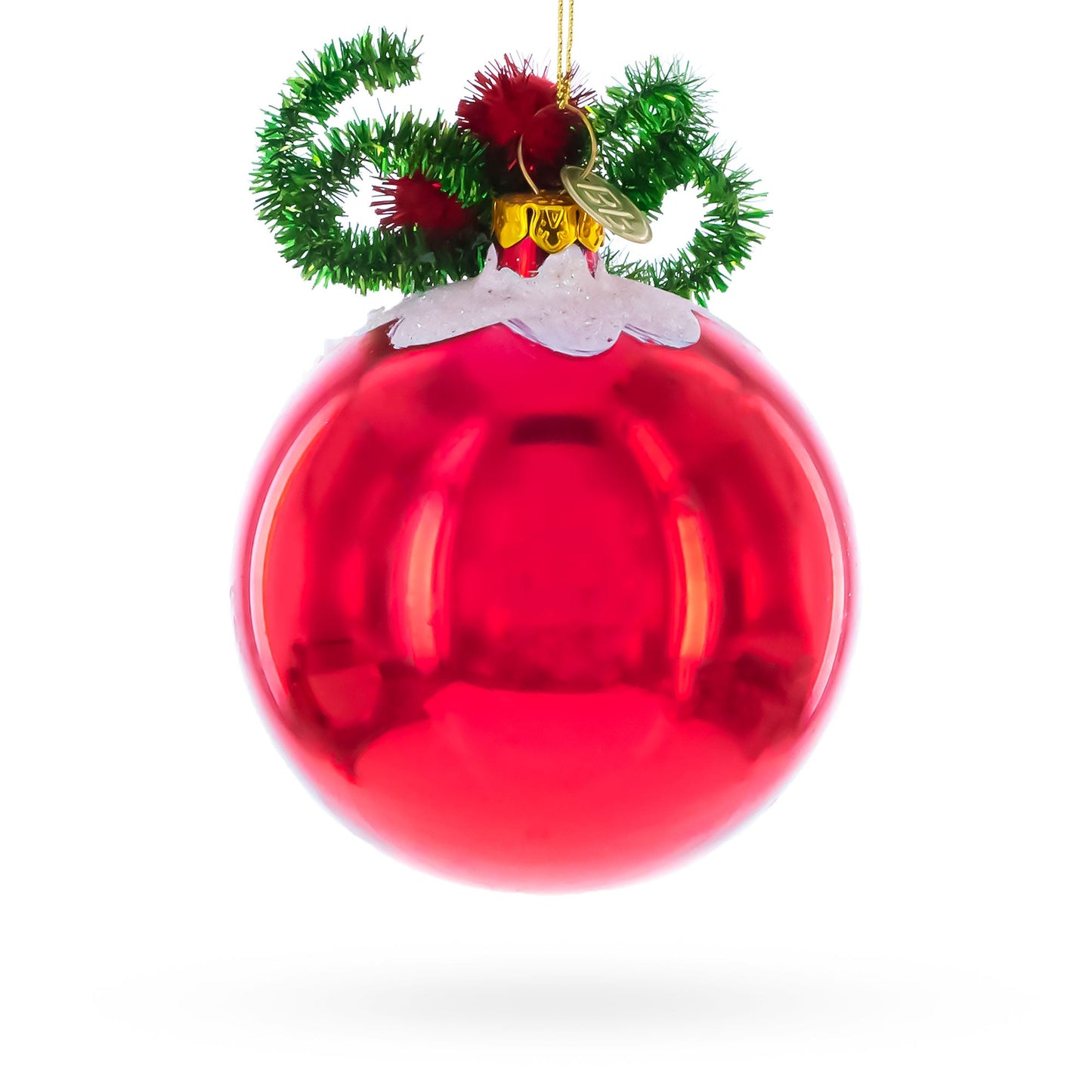 Festive Snowman and Christmas Tree Glass Ornament