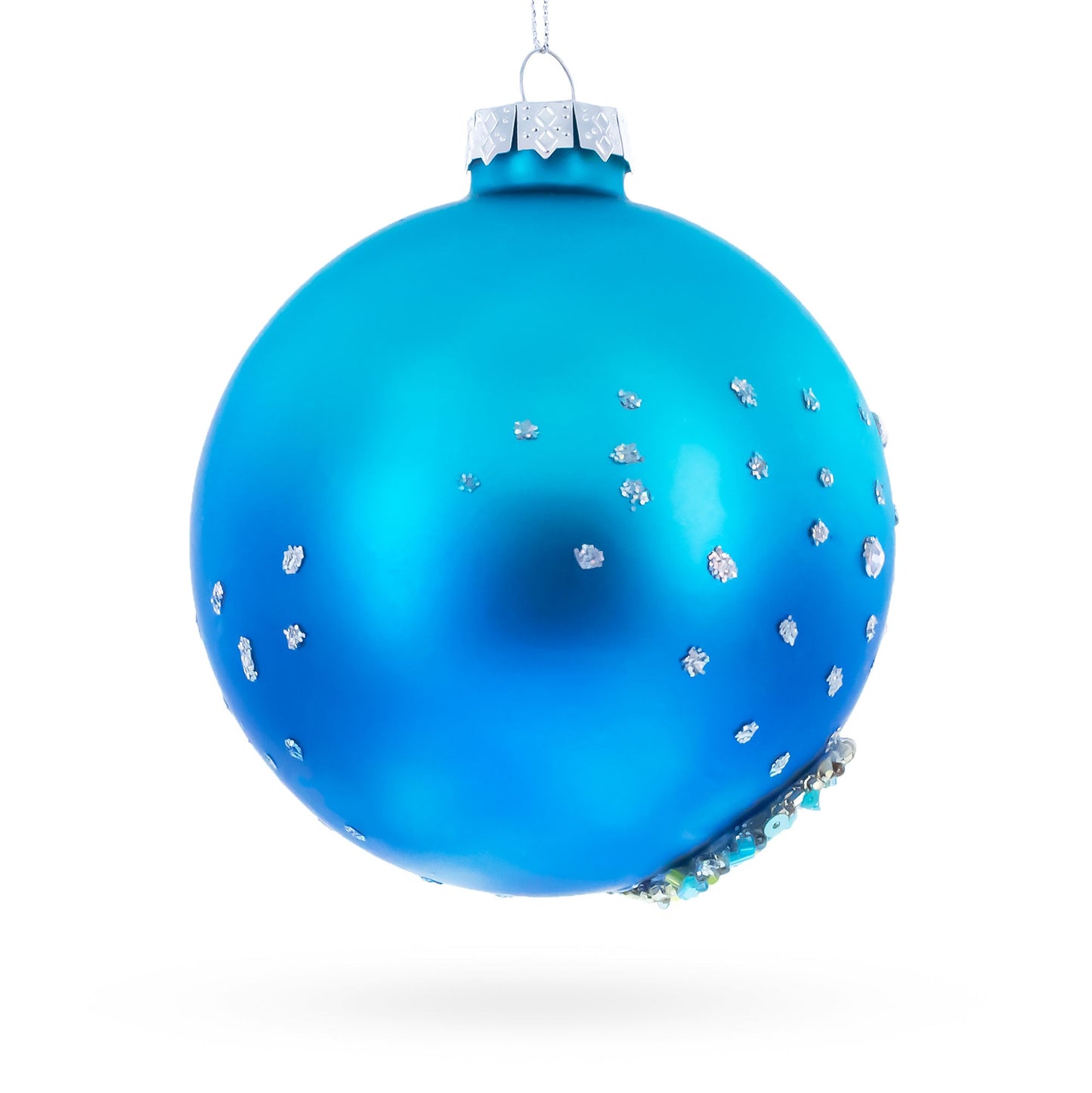 Beaded Seahorse Ocean Glass Ball Christmas Ornament