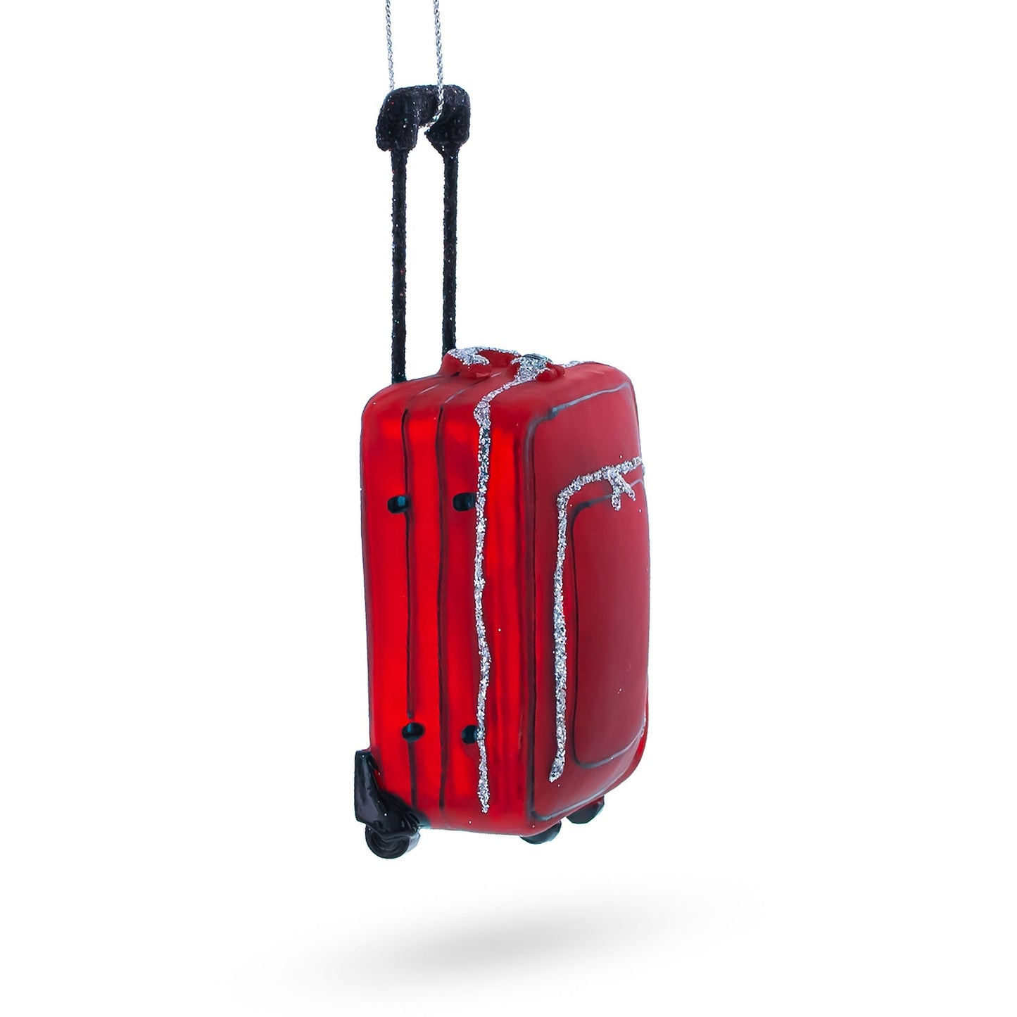 Vintage Red Luggage Glass Christmas Ornament