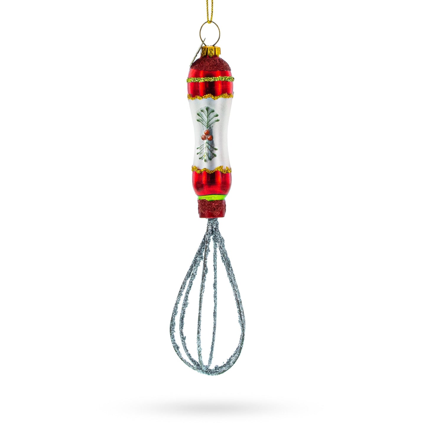 Culinary Whisk Glass Christmas Ornament
