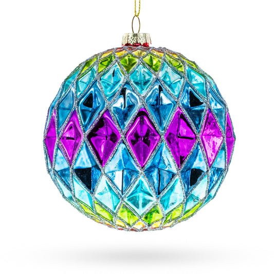 Vibrantly Colored Radiant Glass Christmas Ornament