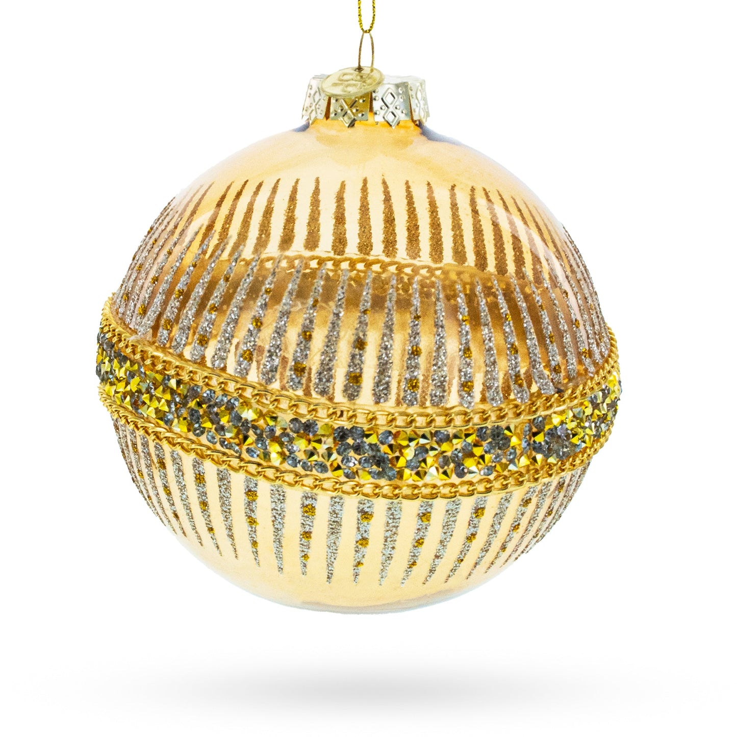 Glittering Gold Glass Christmas Ornament