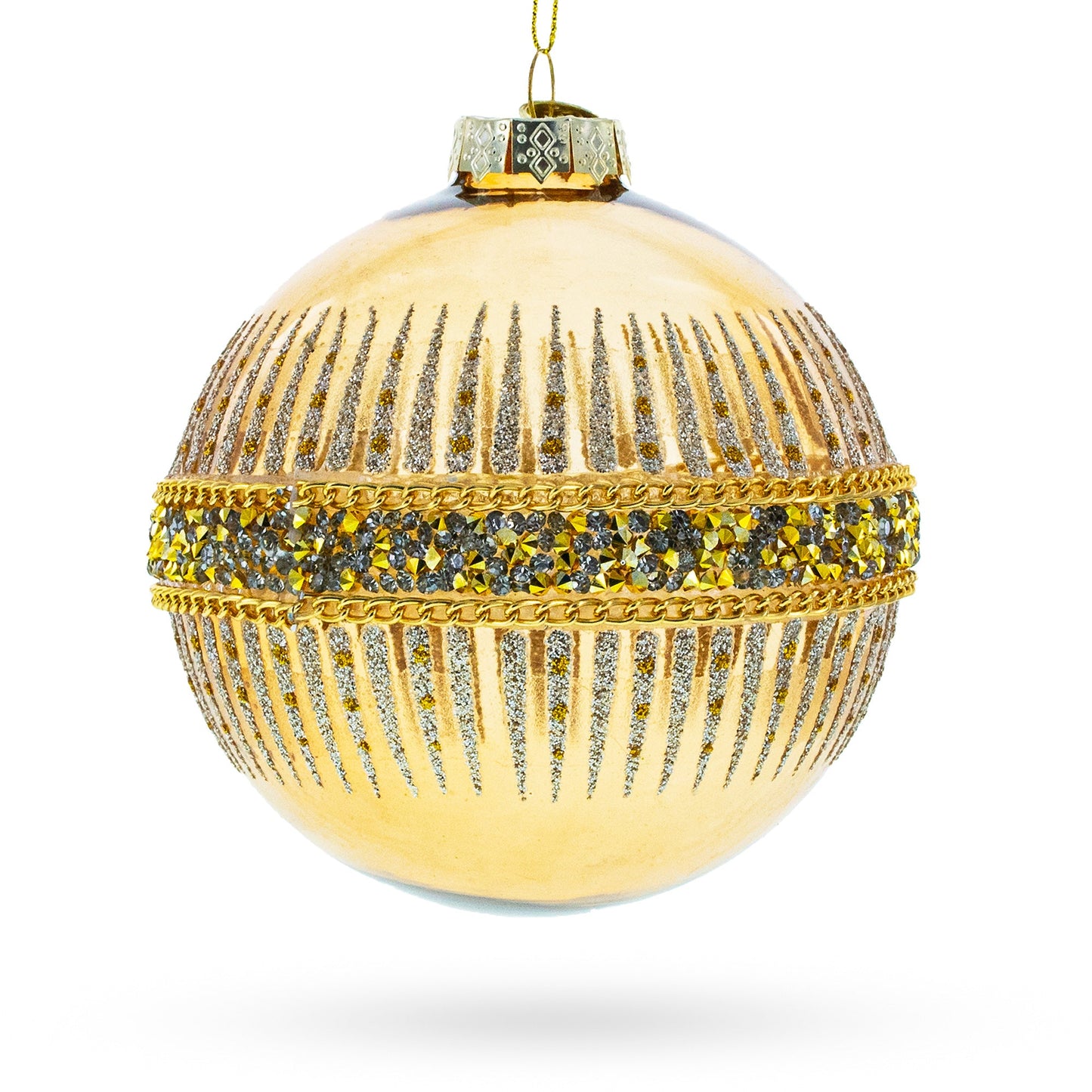 Glittering Gold Glass Christmas Ornament