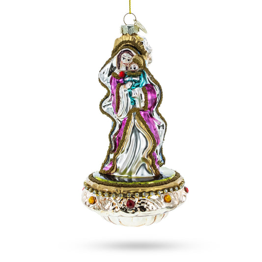 Nativity Scene Sacred Glass Christmas Ornament