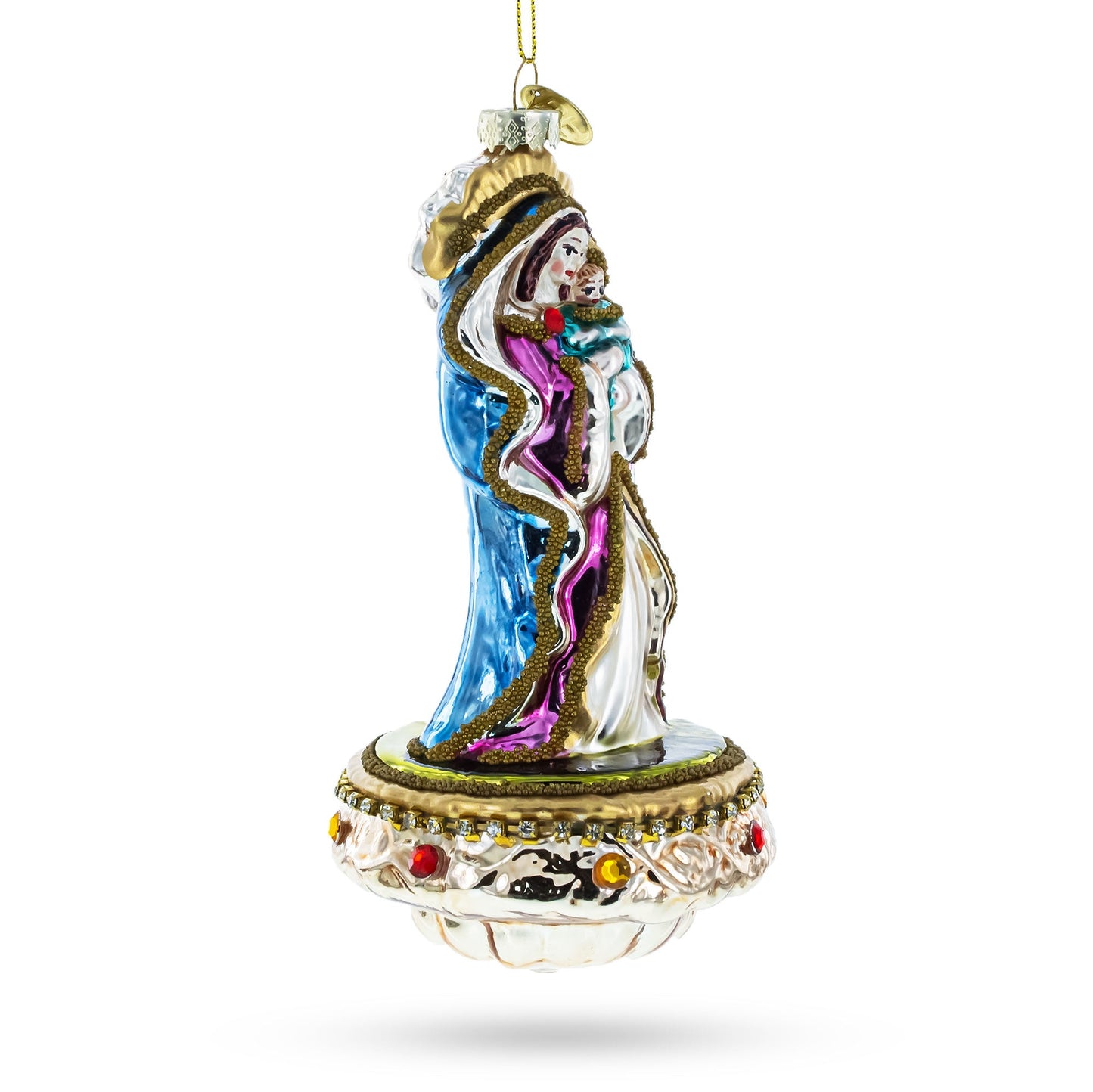 Nativity Scene Sacred Glass Christmas Ornament