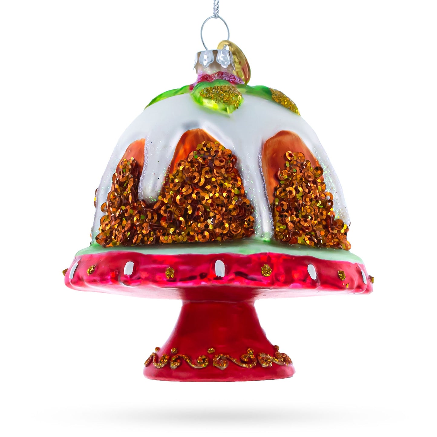 Glazed Cake Glass Christmas Ornament