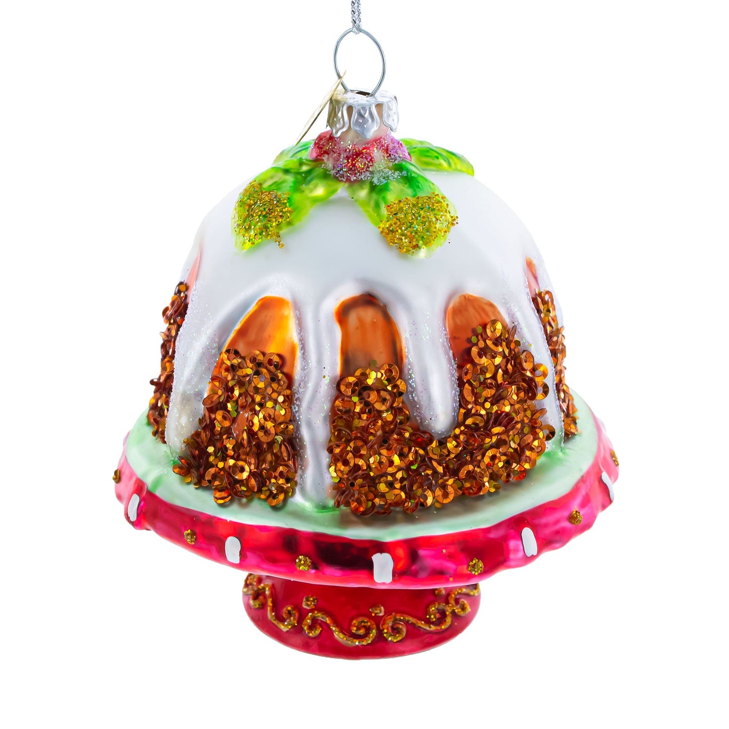Glazed Cake Glass Christmas Ornament