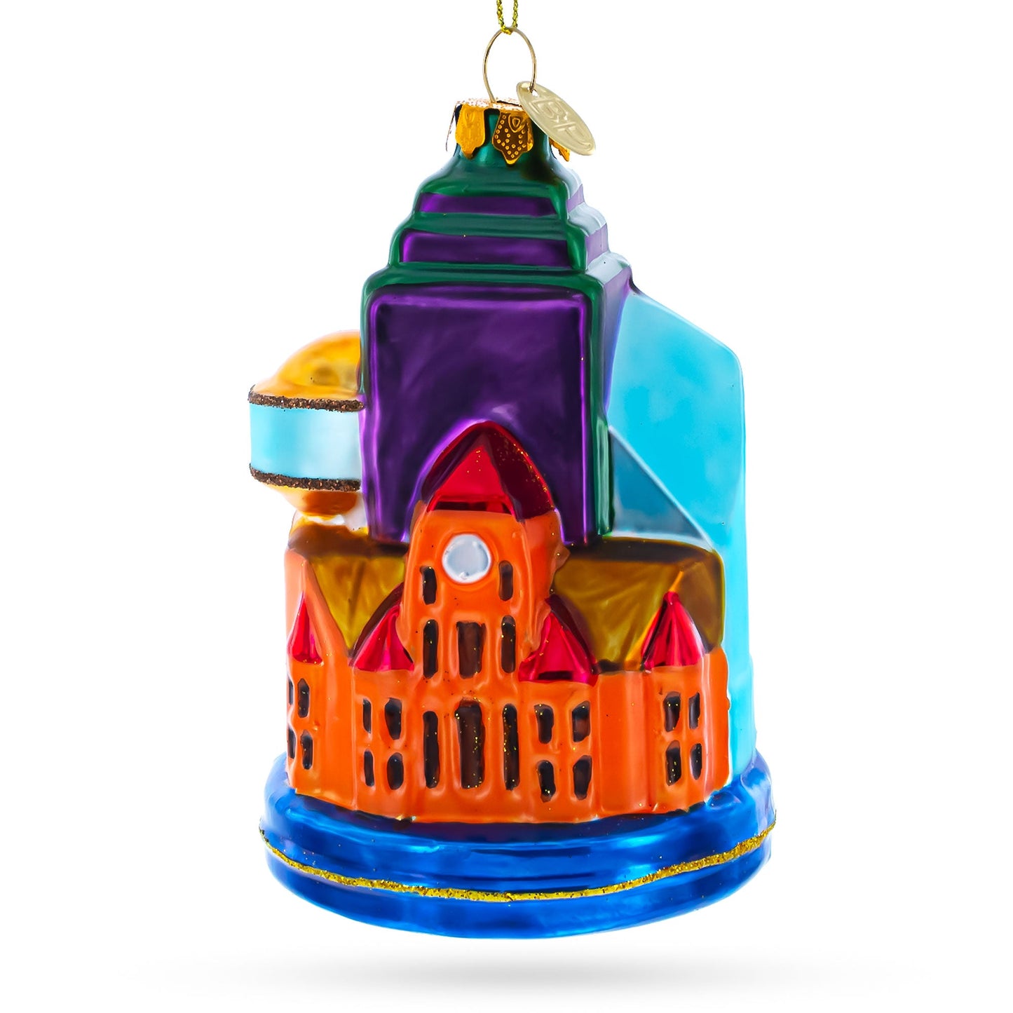 Landmarks of Dallas, Texas Glass Christmas Ornament