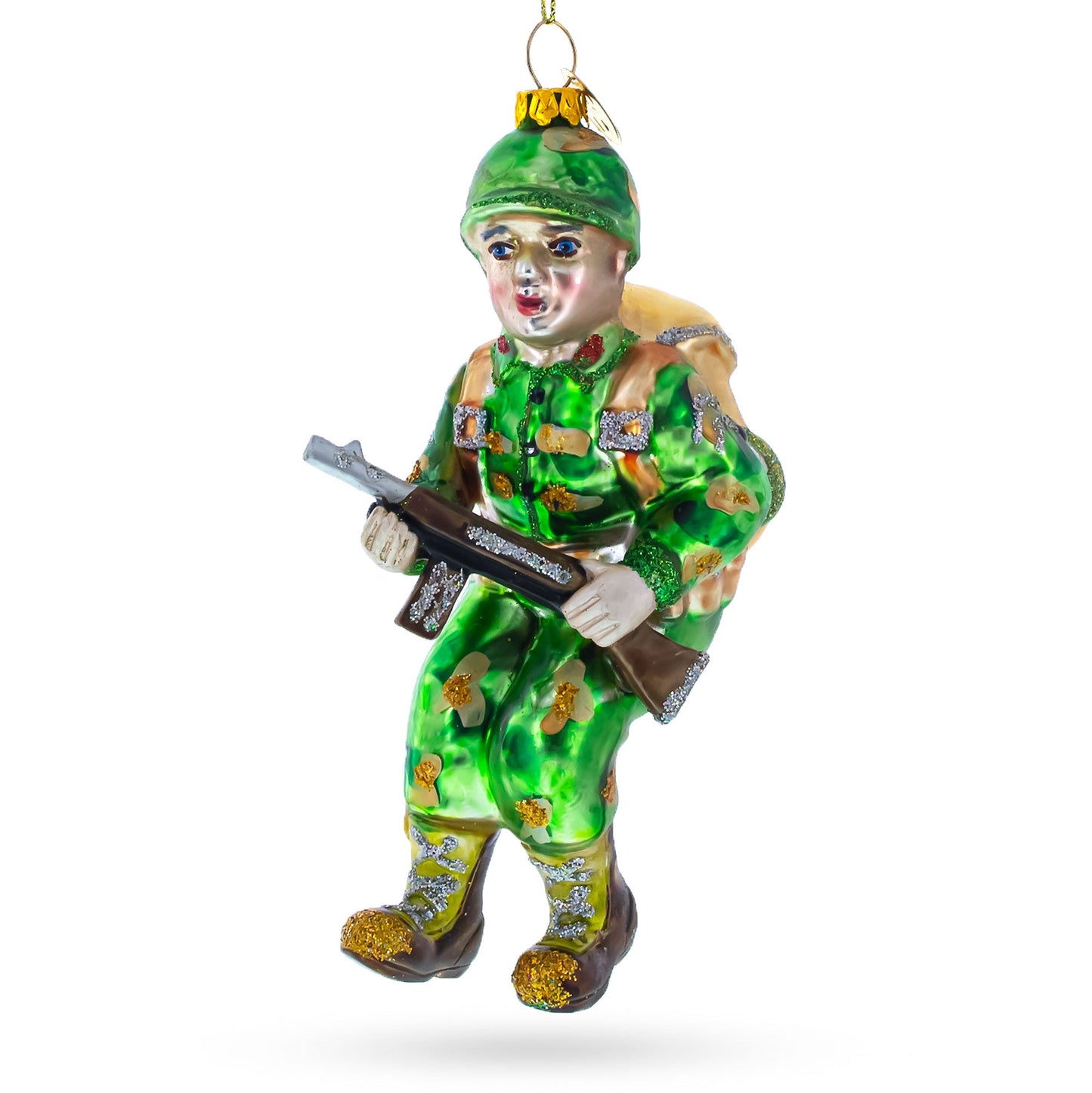 Soldier Glass Christmas Ornament