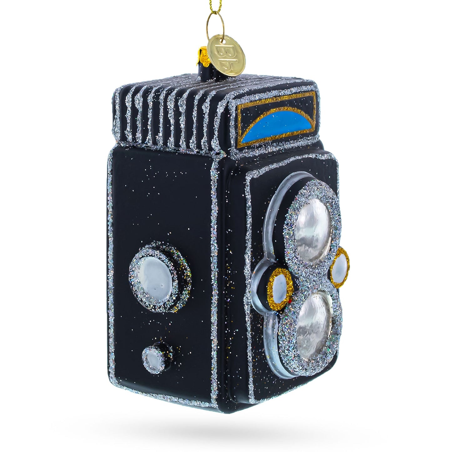 Vintage-Inspired Camera Glass Christmas Ornament