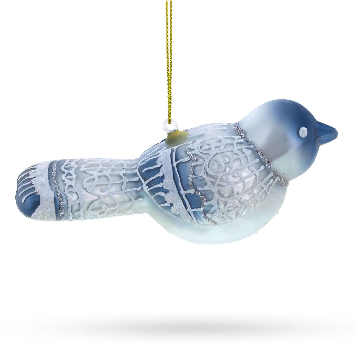 Gray Bird Glass Christmas Ornament