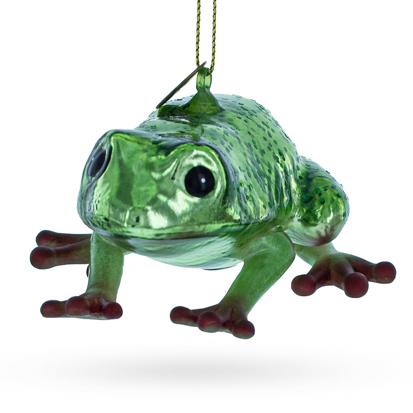 Green Frog Glass Christmas Ornament