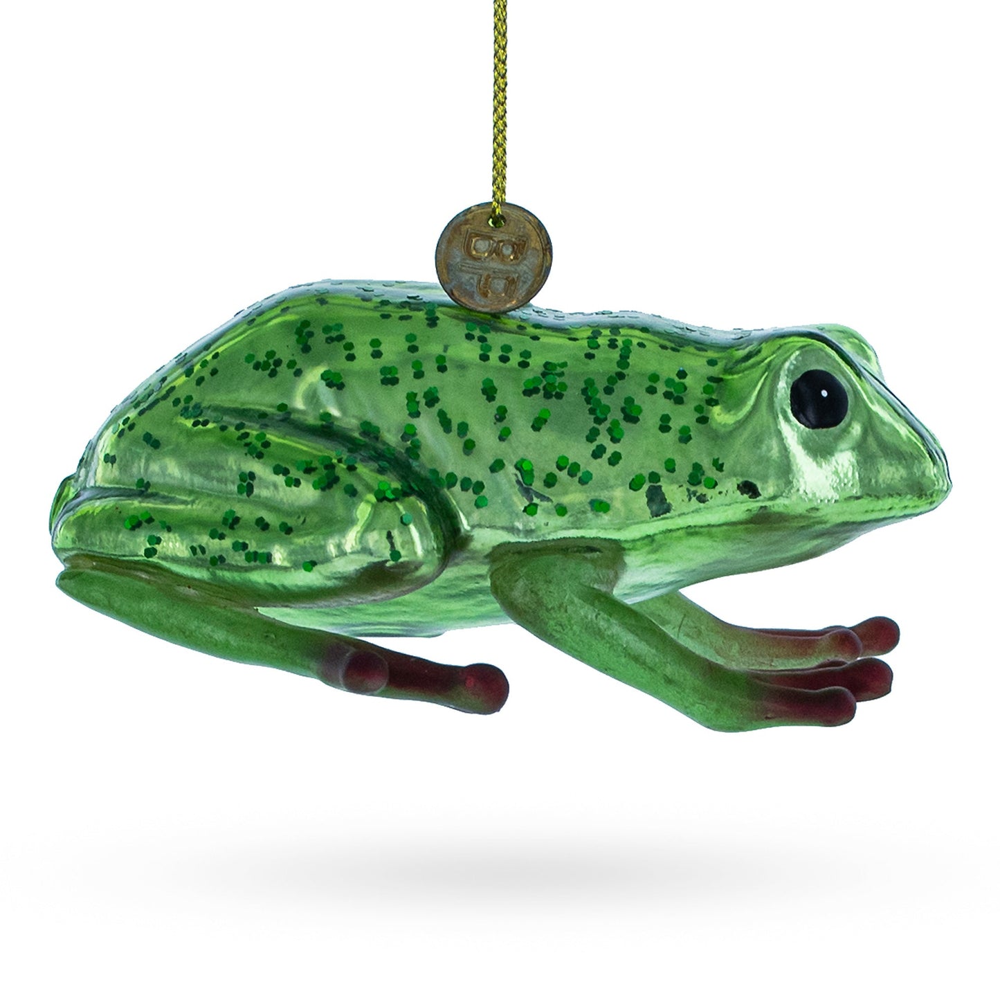 Green Frog Glass Christmas Ornament
