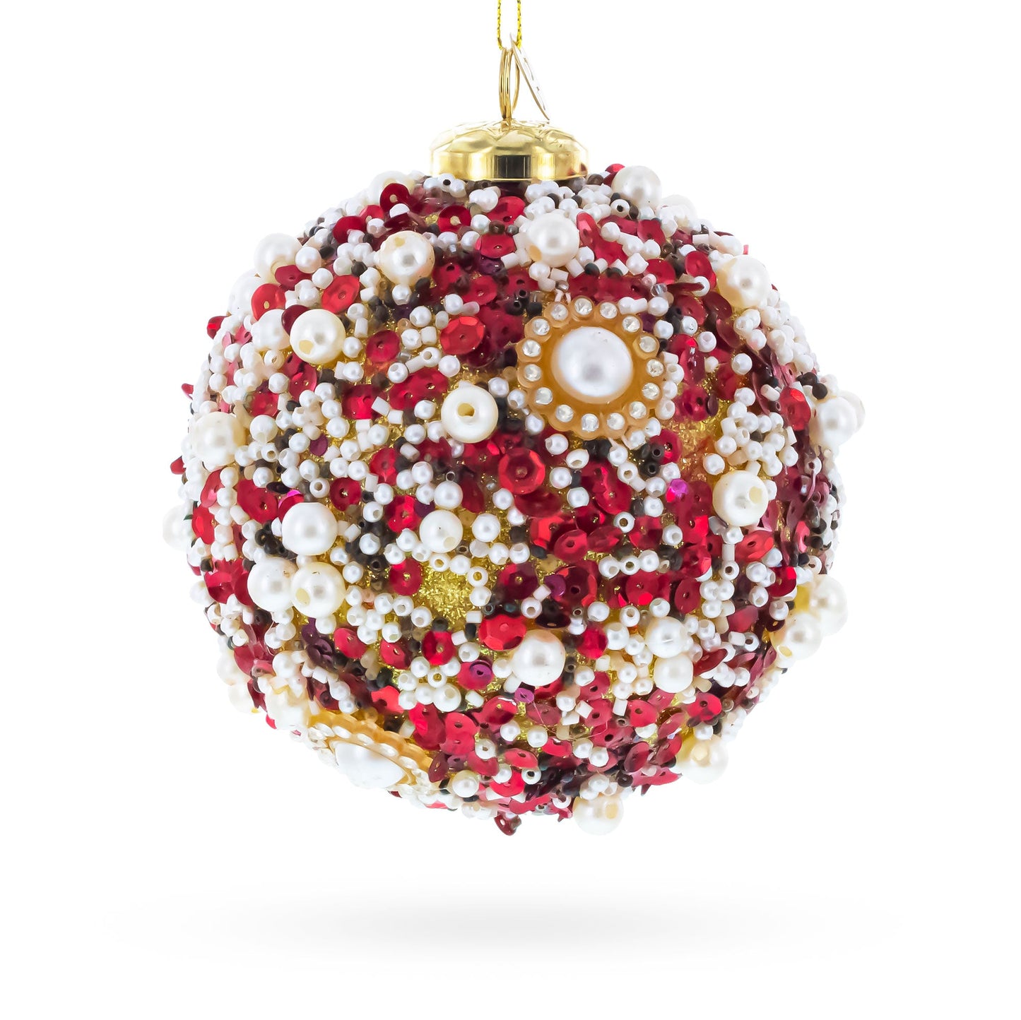 Luxury Pearl & Sequin Beaded Glass Christmas Ornament