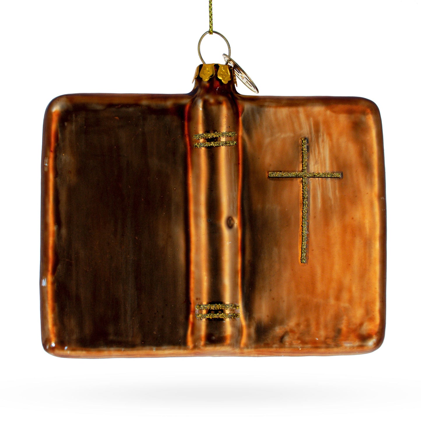 Romantic Wedding Book Glass Christmas Ornament