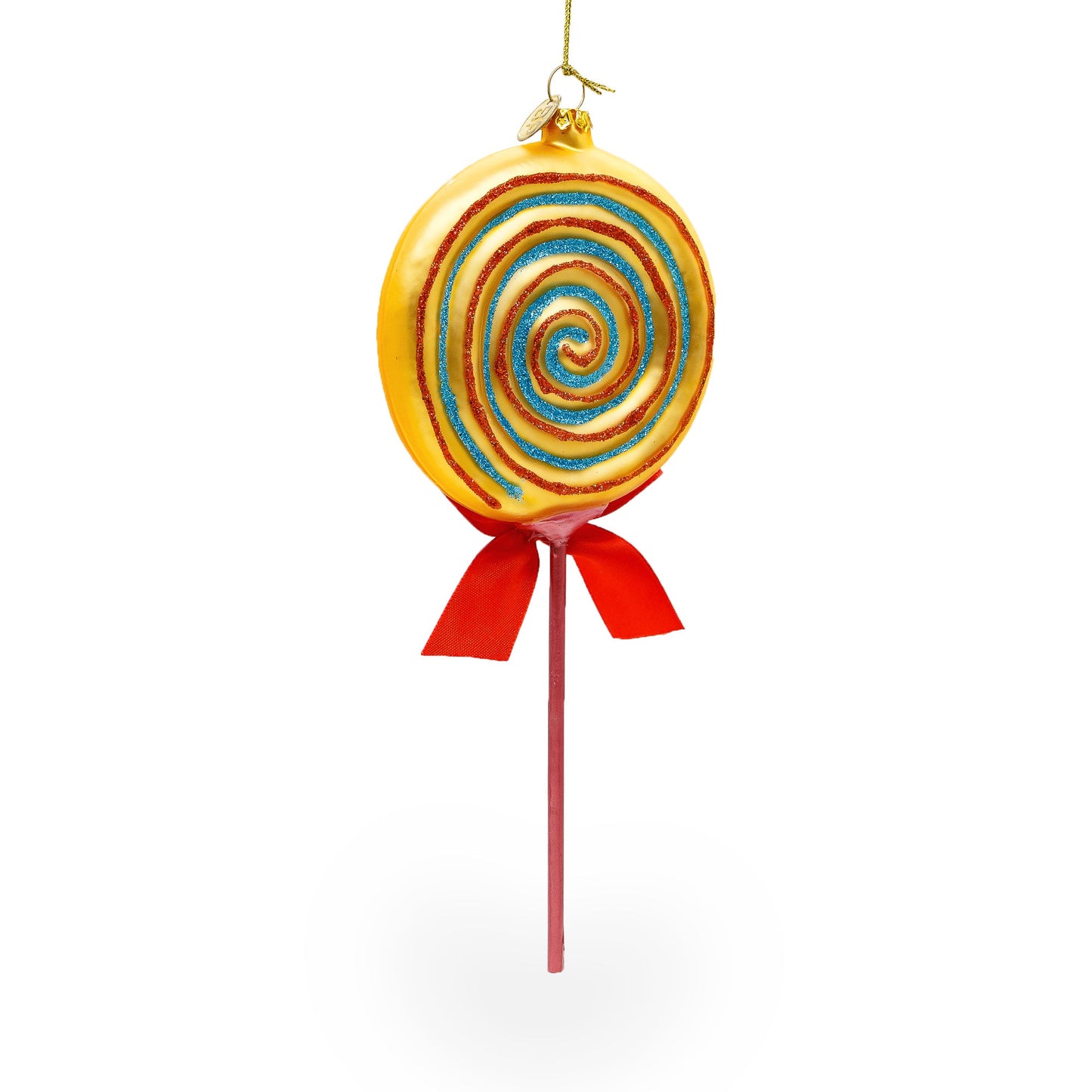 Lollipop on Stick Glass Christmas Ornament